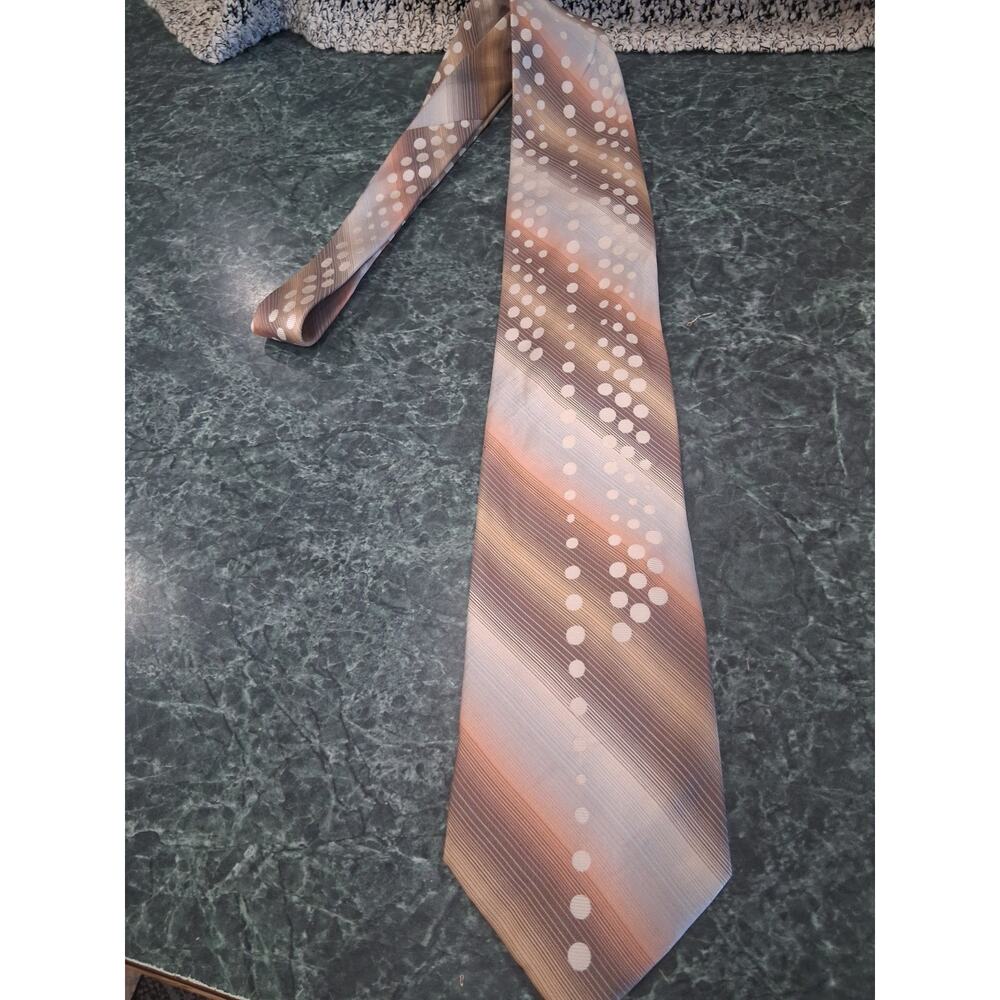 Enzo Brunatti Designer Neck Tie Milano New York 100% Silk Abstract Retro VTG